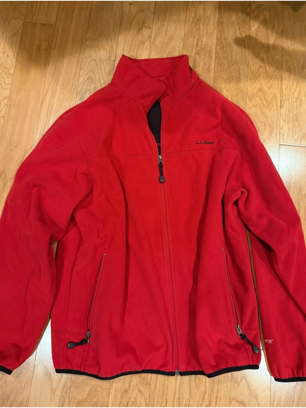L.L.Bean Red Full-Zip Fleece Jacket